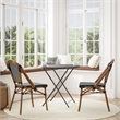 All-Weather Commercial Paris Chair with Bamboo Print Aluminum Frame-Black/White