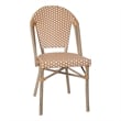All-Weather Commercial Paris Chair - Bamboo Print Aluminum Frame-Natural/White