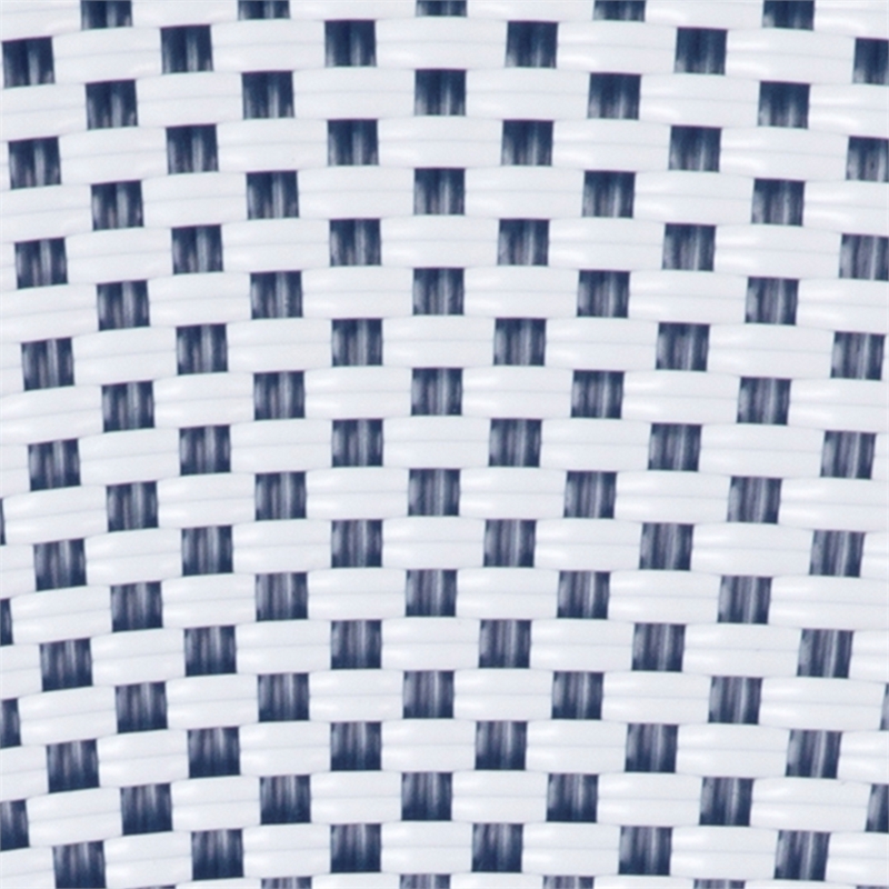 All-Weather Commercial Paris Chair with Bamboo Print Aluminum Frame-White/Navy