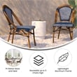 All-Weather Commercial Paris Chair with Bamboo Print Aluminum Frame-Navy/White