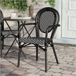 All-Weather Commercial Paris Chair with Black Metal Frame-Black/White