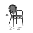 All-Weather Commercial Paris Chair with Black Metal Frame-Black/White