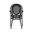 All-Weather Commercial Paris Chair with Black Metal Frame-Black/White