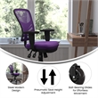 Mid-Back Ergonomic Multifunction Mesh Chair with Polyurethane Wheels-Purple