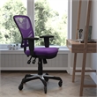 Mid-Back Ergonomic Multifunction Mesh Chair with Polyurethane Wheels-Purple