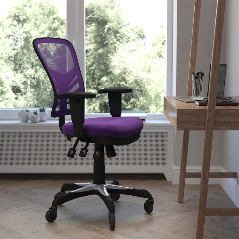 Flash Furniture Nicholas Mid-Back Ergonomic Multifunction Mesh Chair with Polyurethane Wheels