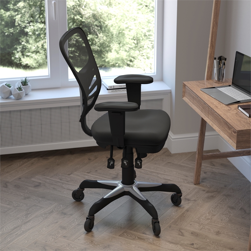 Flash Furniture Nicholas Mid-Back Ergonomic Multifunction Mesh Chair with Polyurethane Wheels