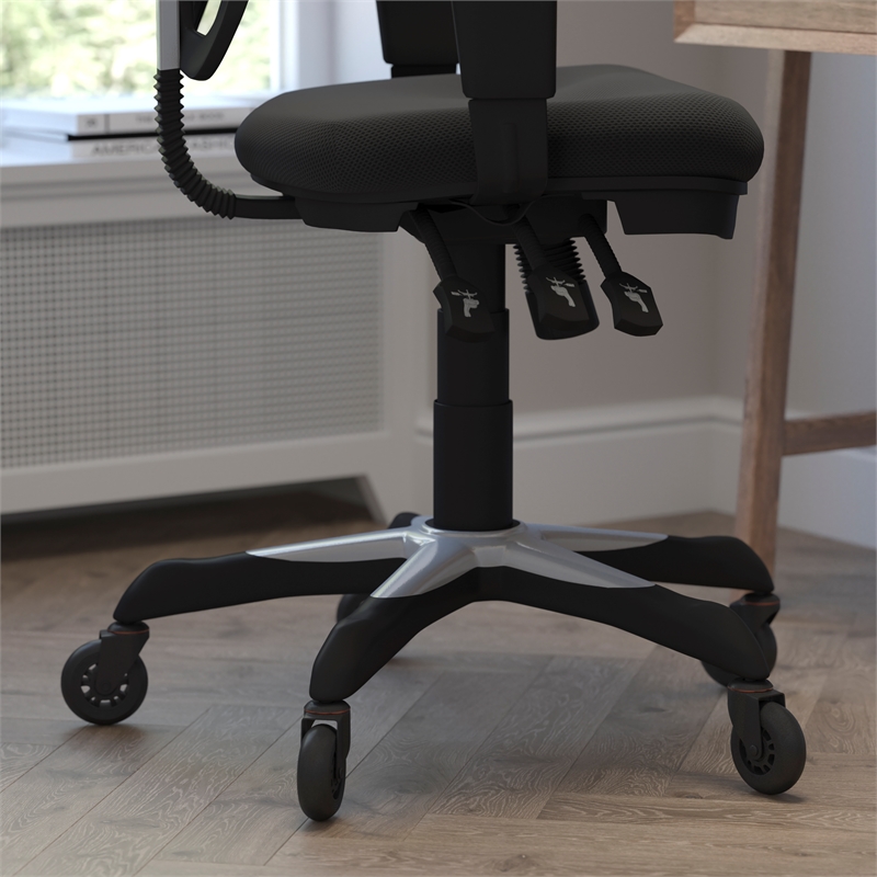 Flash Furniture Nicholas Mid-Back Ergonomic Multifunction Mesh Chair with Polyurethane Wheels