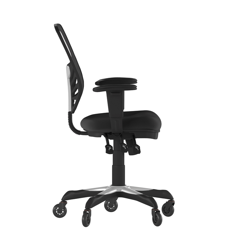 Flash Furniture Nicholas Mid-Back Ergonomic Multifunction Mesh Chair with Polyurethane Wheels