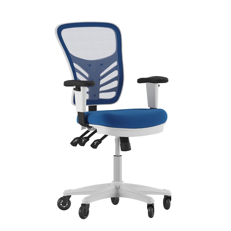 Flash Furniture Nicholas Mid-Back Ergonomic Multifunction Mesh Chair with Polyurethane Wheels