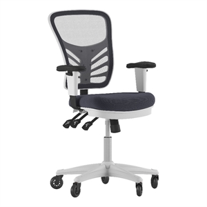 Mid-Back Ergonomic Multifunction Mesh Chair with Polyurethane Wheels-Dark Gray
