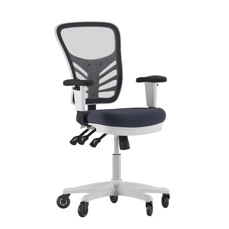 Fllash Furniture Nicholas Mid-Back Ergonomic Multifunction Mesh Chair with Polyurethane Wheels