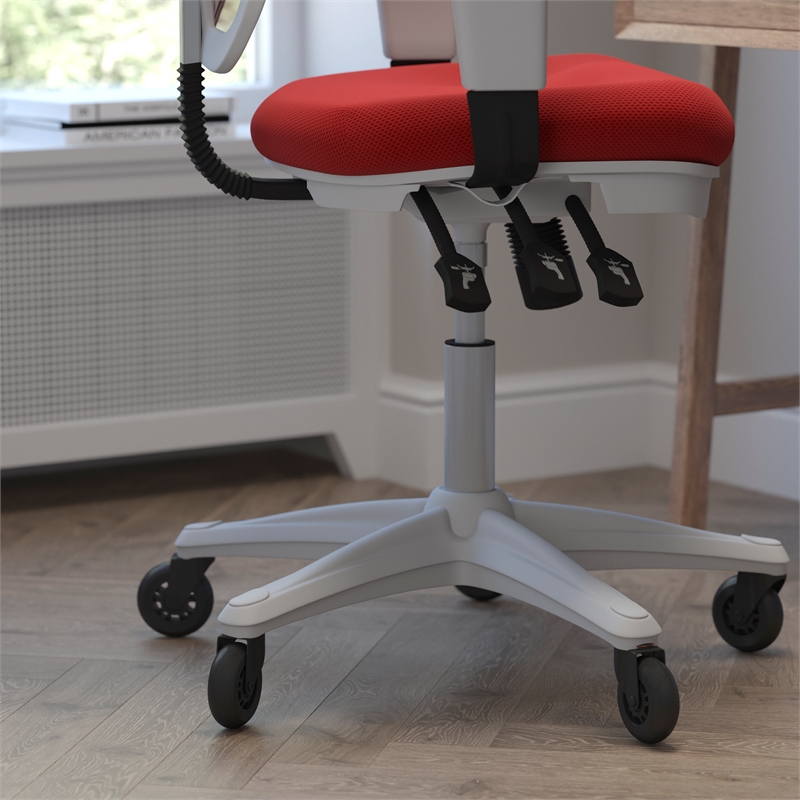 Flash Furniture Nicholas Mid-Back Ergonomic Multifunction Mesh Chair with Polyurethane Wheels