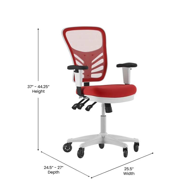 Flash Furniture Nicholas Mid-Back Ergonomic Multifunction Mesh Chair with Polyurethane Wheels
