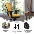 Flash Furniture Nicholas Mid-Back Ergonomic Multifunction Mesh Chair with Polyurethane Wheels-Yellow