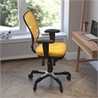 Flash Furniture Nicholas Mid-Back Ergonomic Multifunction Mesh Chair with Polyurethane Wheels-Yellow