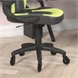 Office Gaming Chair with Skater Wheels & Flip Up Arms - Green LeatherSoft