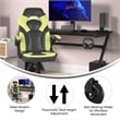 Office Gaming Chair with Skater Wheels & Flip Up Arms - Green LeatherSoft