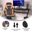 Office Gaming Chair with Skater Wheels & Flip Up Arms - Orange LeatherSoft