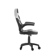 Office Gaming Chair with Skater Wheels & Flip Up Arms - White LeatherSoft