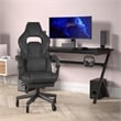 Office Gaming Chair with Skater Wheels & Reclining Arms - Black LeatherSoft