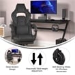 Office Gaming Chair with Skater Wheels & Reclining Arms - Black LeatherSoft