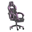 Office Gaming Chair with Skater Wheels & Reclining Arms - Purple LeatherSoft