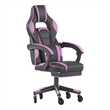 Office Gaming Chair with Skater Wheels & Reclining Arms - Purple LeatherSoft