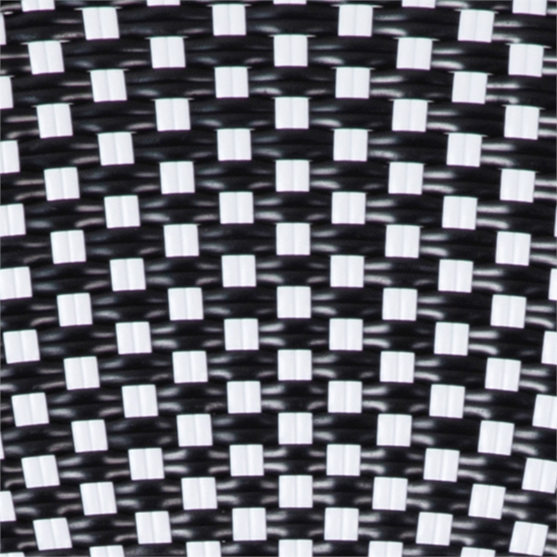 All-Weather Commercial Paris Chair with Bamboo Print Metal Frame-Black/White