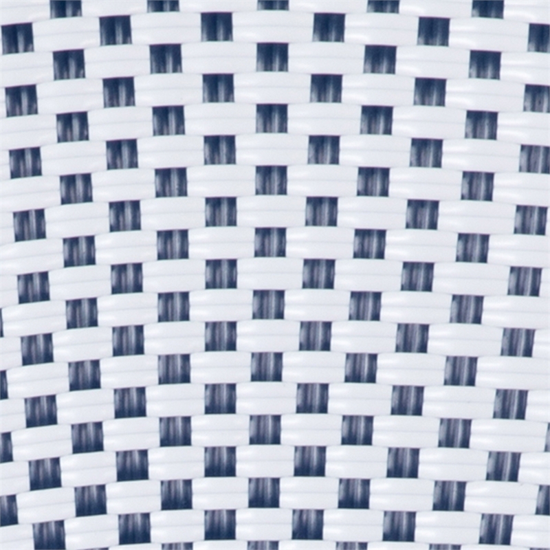 All-Weather Commercial Paris Chair with Bamboo Print Metal Frame-White/Navy