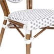 All-Weather Commercial Paris Chair with Bamboo Print Metal Frame-Natural/White