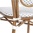 All-Weather Commercial Paris Chair with Bamboo Print Metal Frame-Natural/White
