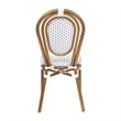 All-Weather Commercial Paris Chair with Bamboo Print Metal Frame-Natural/White
