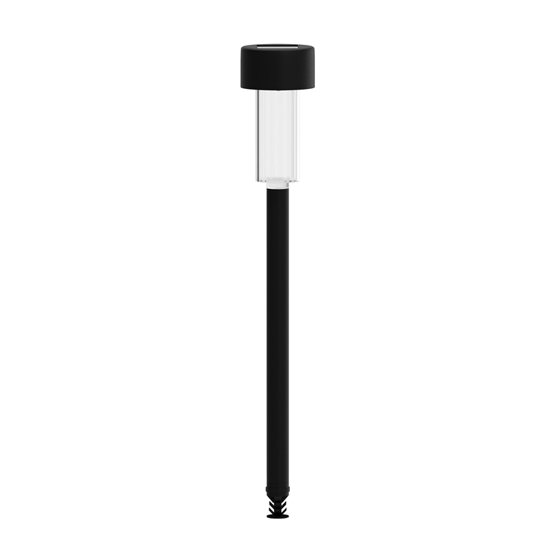 All-Weather Solar Powered Black LED Landscaping Lights - Set of 12