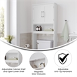 Modern Over the Toilet Cabinet with Shelves and Magnetic Closure Doors - White