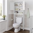 Modern Over the Toilet Cabinet with Shelves and Magnetic Closure Doors - White