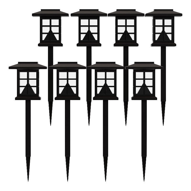 All-Weather Lantern Design Solar Powered LED Landscape Lights in Brown
