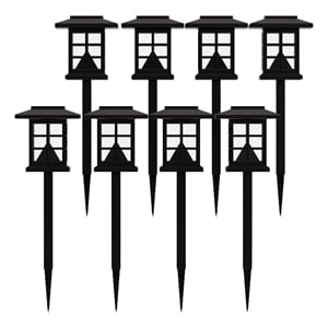 All-Weather Lantern Design Solar Powered LED Landscape Lights in Brown