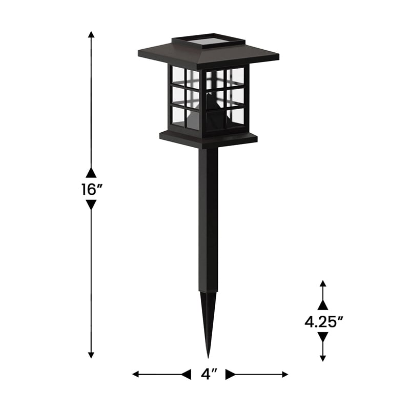 All-Weather Lantern Design Solar Powered LED Landscape Lights in Brown