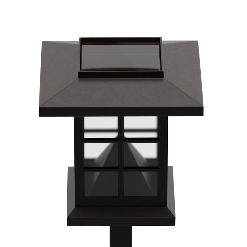 All-Weather Lantern Design Solar Powered LED Landscape Lights in Brown