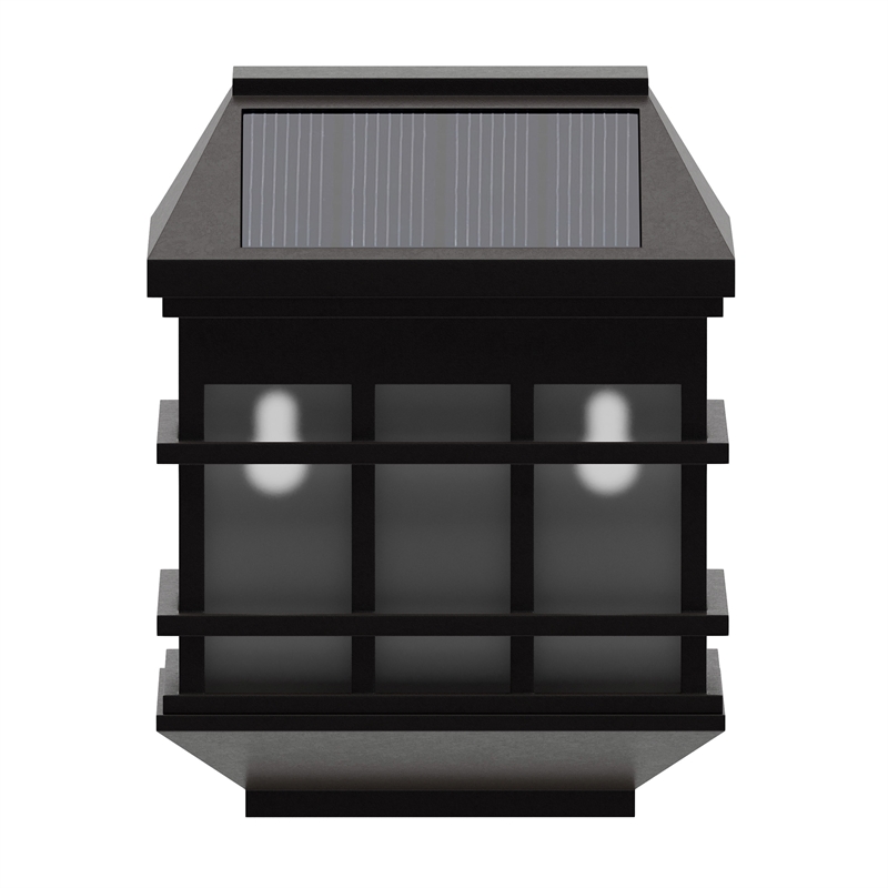 Decorative Wall Mount Solar Powered Lighting for Decks and Fencing in Brown