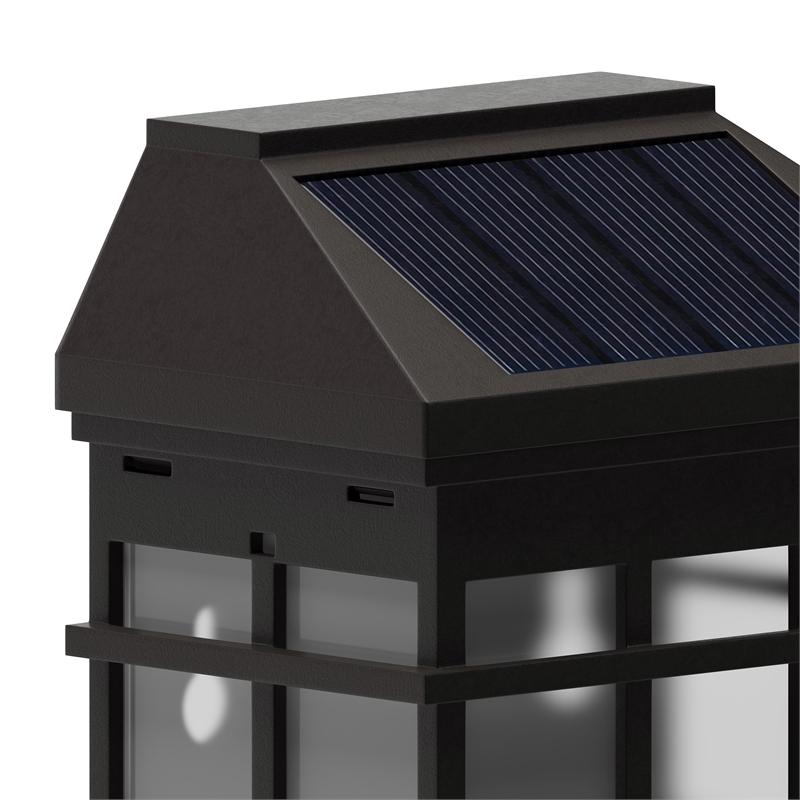 Decorative Wall Mount Solar Powered Lighting for Decks and Fencing in Brown