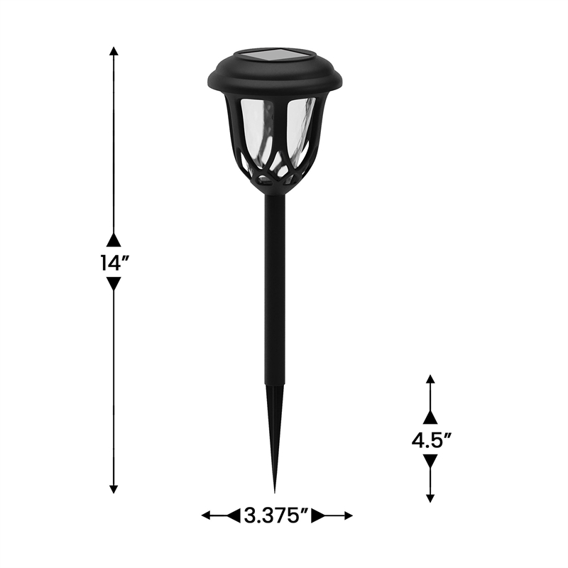All-Weather Tulip Design Solar Powered LED Garden & Pathway Lights in Black