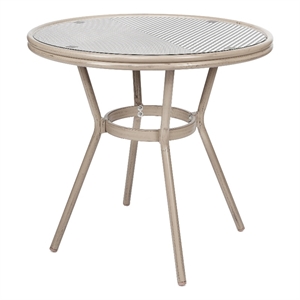 Indoor/Outdoor Commercial Glass Top Bistro Table in Black/White