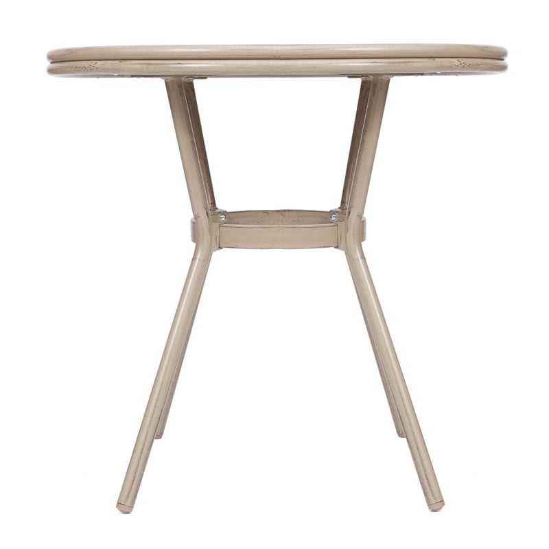 Indoor/Outdoor Commercial Glass Top Bistro Table in Black/White