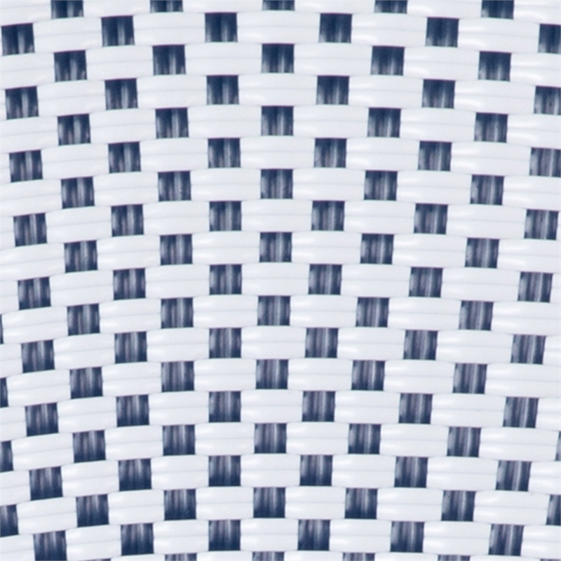 All-Weather Commercial Paris Chair with Bamboo Print Metal Frame-White/Navy