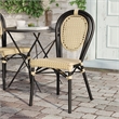All-Weather Commercial Paris Chair with Black Metal Frame-Natural