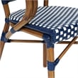 All-Weather Commercial Paris Chair with Bamboo Print Metal Frame-Navy/White