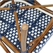 All-Weather Commercial Paris Chair with Bamboo Print Metal Frame-Navy/White