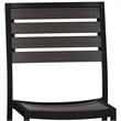 Outdoor Faux Teak Side Chair with Gray Wash Poly Slats - Teak Patio Chair